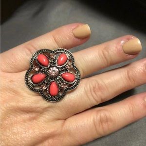 Pink and Silver Fashion Stretch Ring